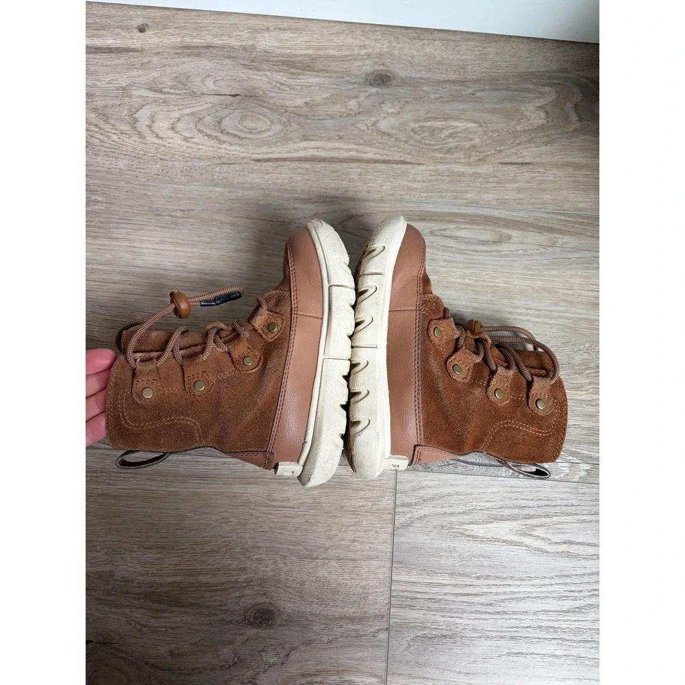 Sorel Kids Explorer II Carnival Boots Velvet Tan Suede Faux Fur Size 9
